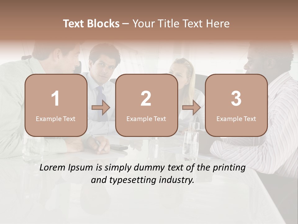 A Group Of People Sitting Around A Conference Table PowerPoint Template