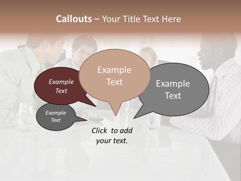 A Group Of People Sitting Around A Conference Table PowerPoint Template