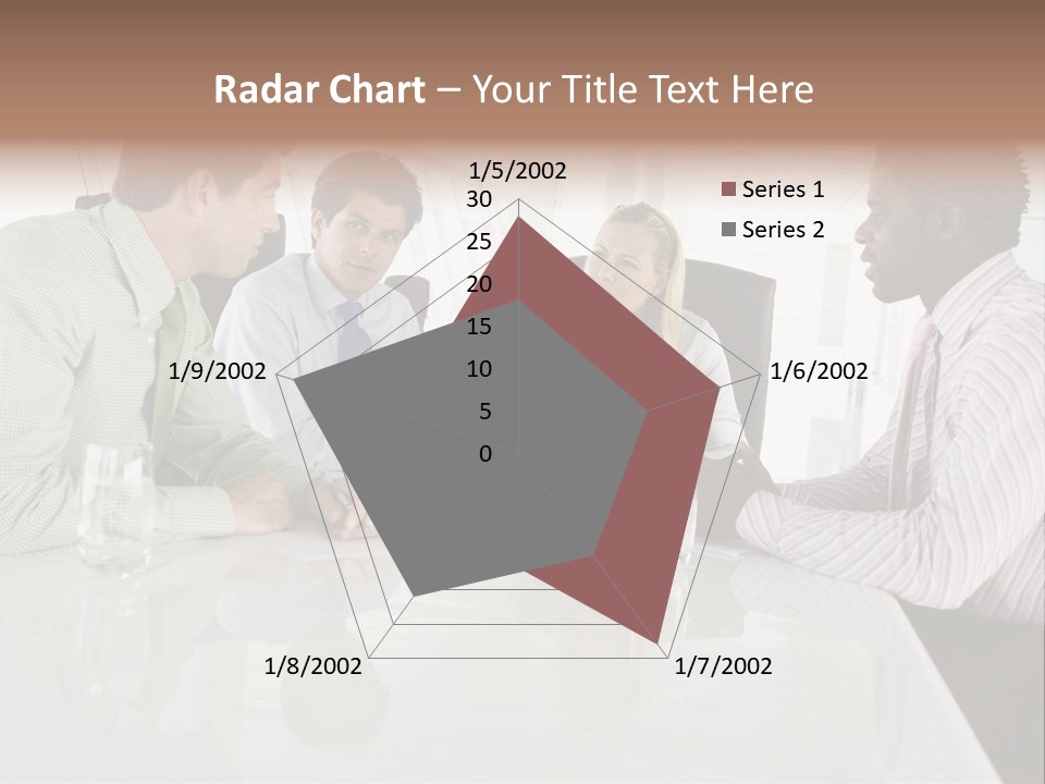 A Group Of People Sitting Around A Conference Table PowerPoint Template