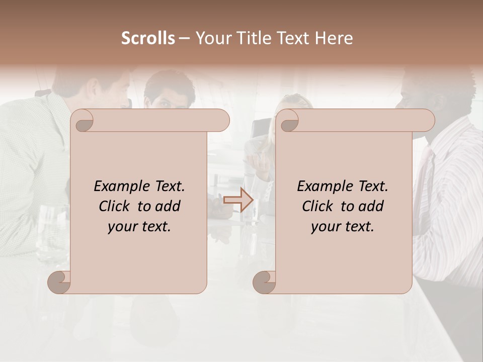 A Group Of People Sitting Around A Conference Table PowerPoint Template