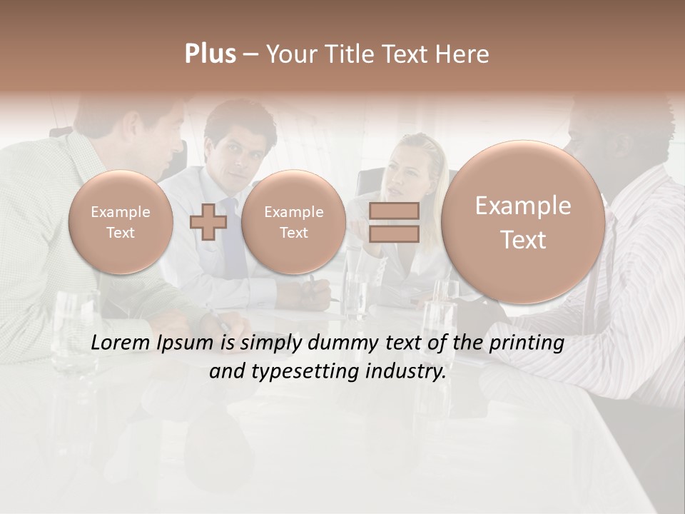 A Group Of People Sitting Around A Conference Table PowerPoint Template