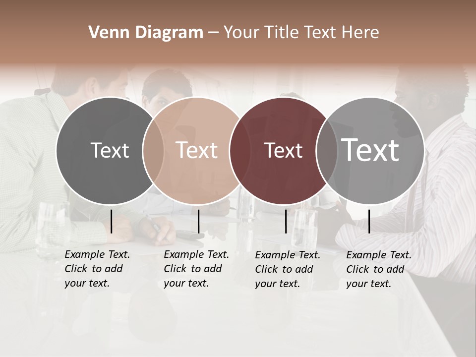 A Group Of People Sitting Around A Conference Table PowerPoint Template