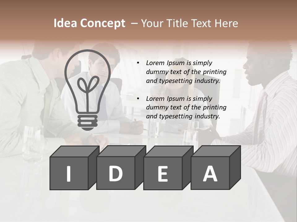 A Group Of People Sitting Around A Conference Table PowerPoint Template