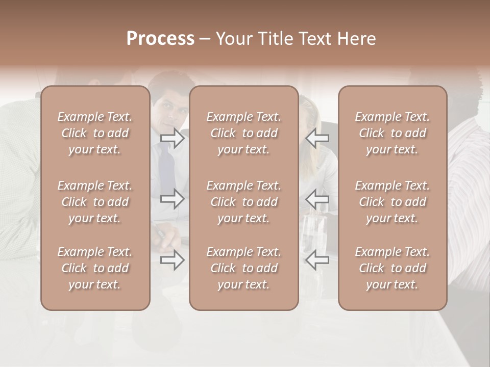 A Group Of People Sitting Around A Conference Table PowerPoint Template