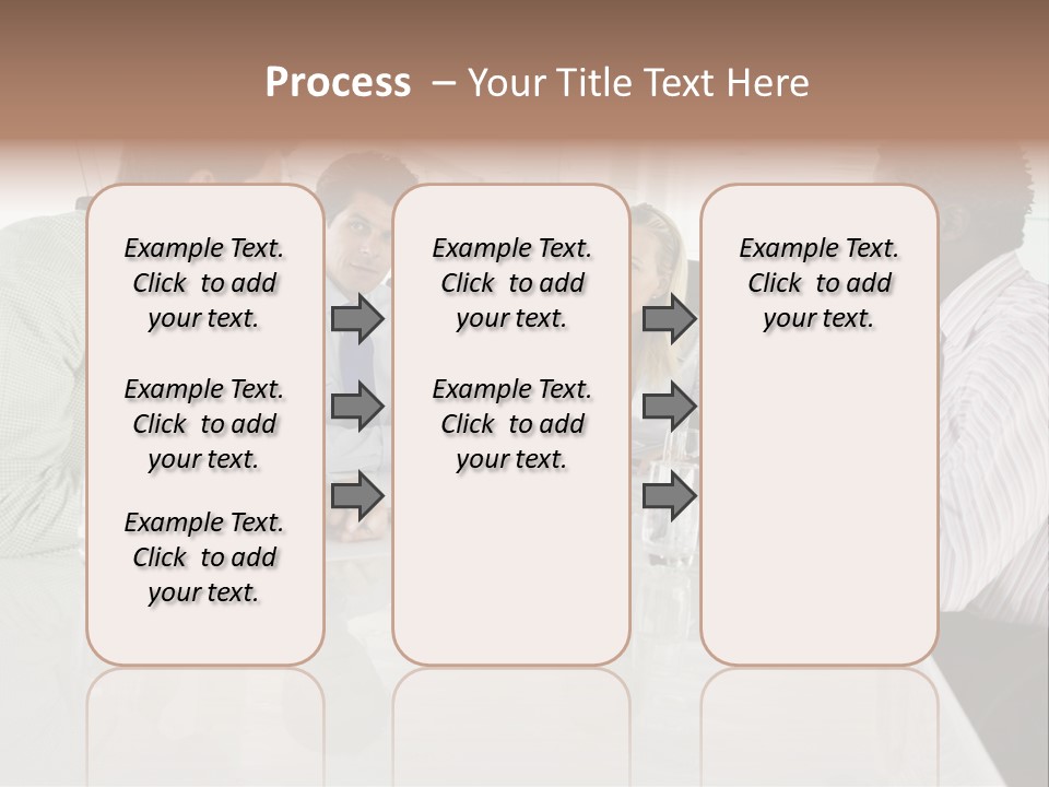 A Group Of People Sitting Around A Conference Table PowerPoint Template