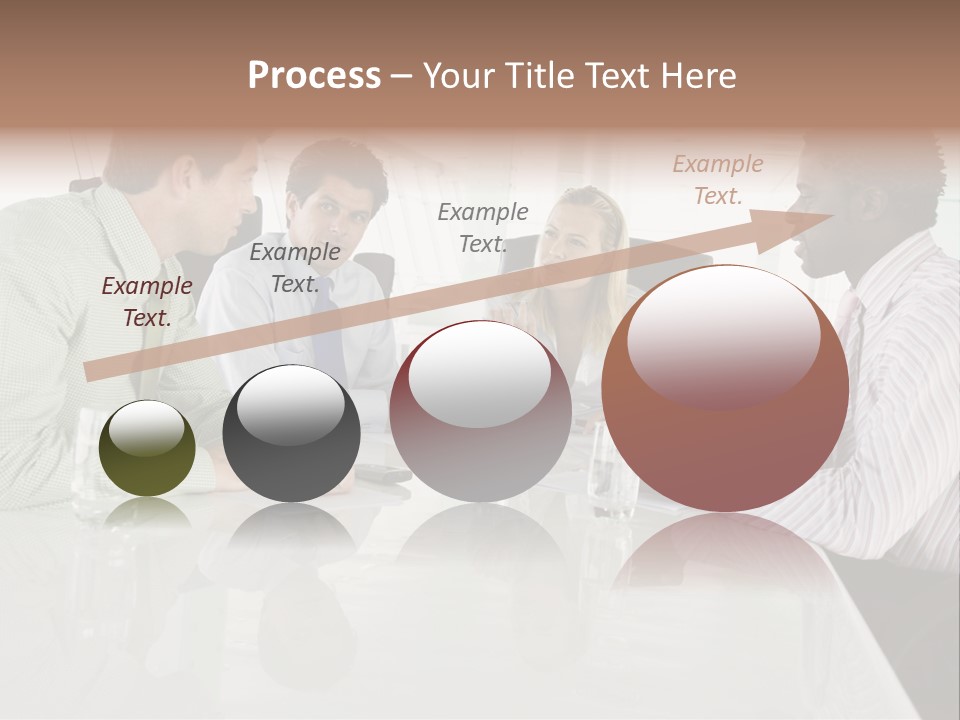 A Group Of People Sitting Around A Conference Table PowerPoint Template