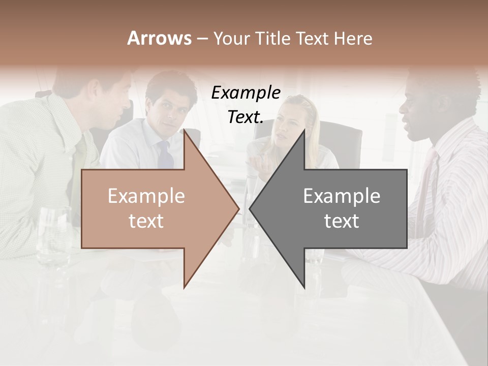 A Group Of People Sitting Around A Conference Table PowerPoint Template