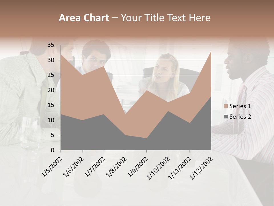 A Group Of People Sitting Around A Conference Table PowerPoint Template