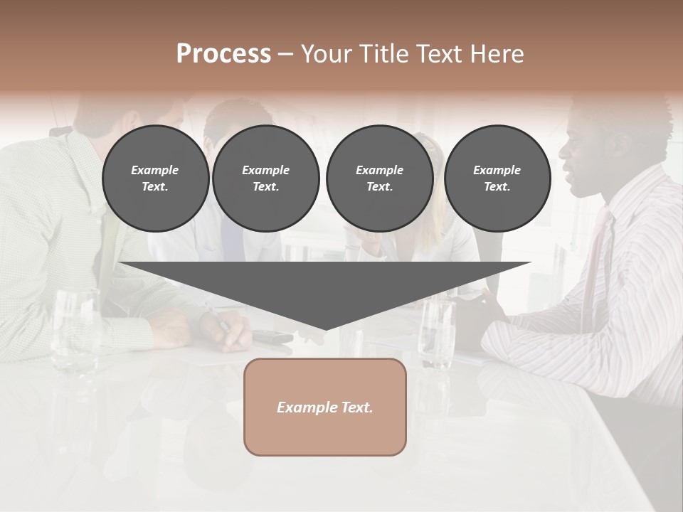 A Group Of People Sitting Around A Conference Table PowerPoint Template