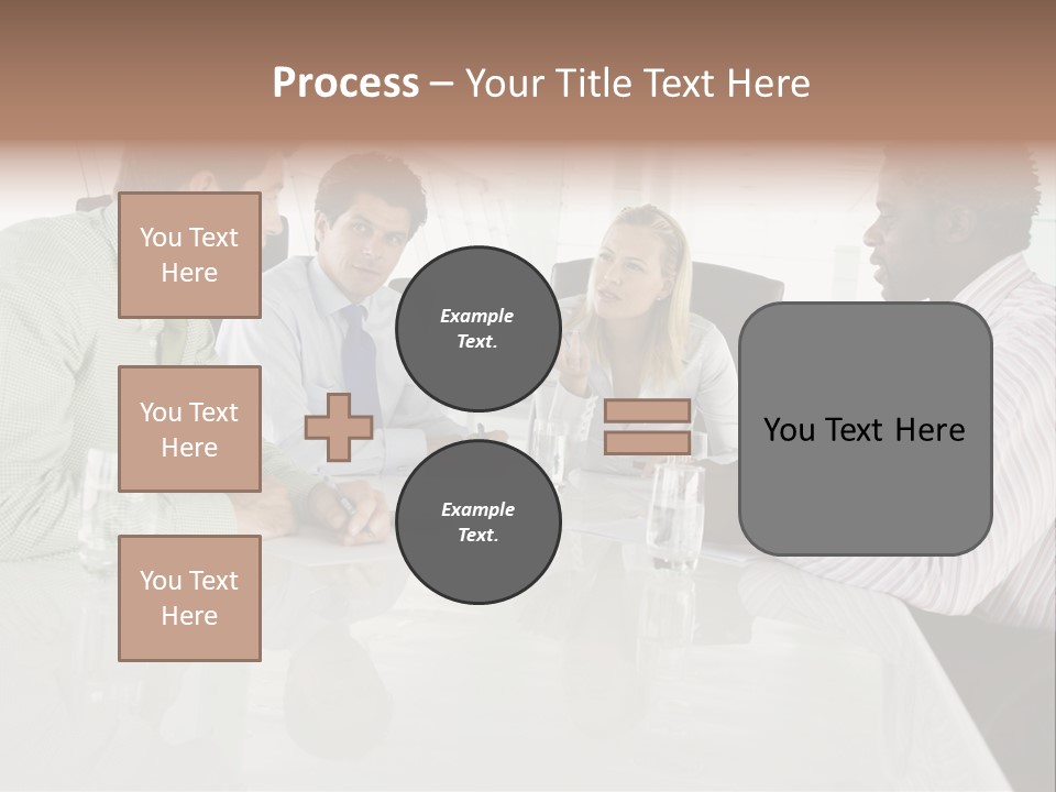 A Group Of People Sitting Around A Conference Table PowerPoint Template