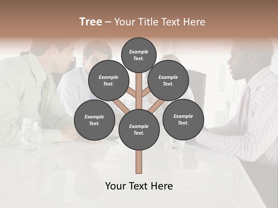 A Group Of People Sitting Around A Conference Table PowerPoint Template