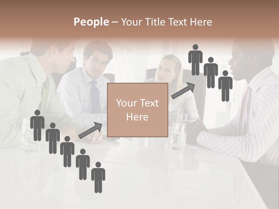A Group Of People Sitting Around A Conference Table PowerPoint Template