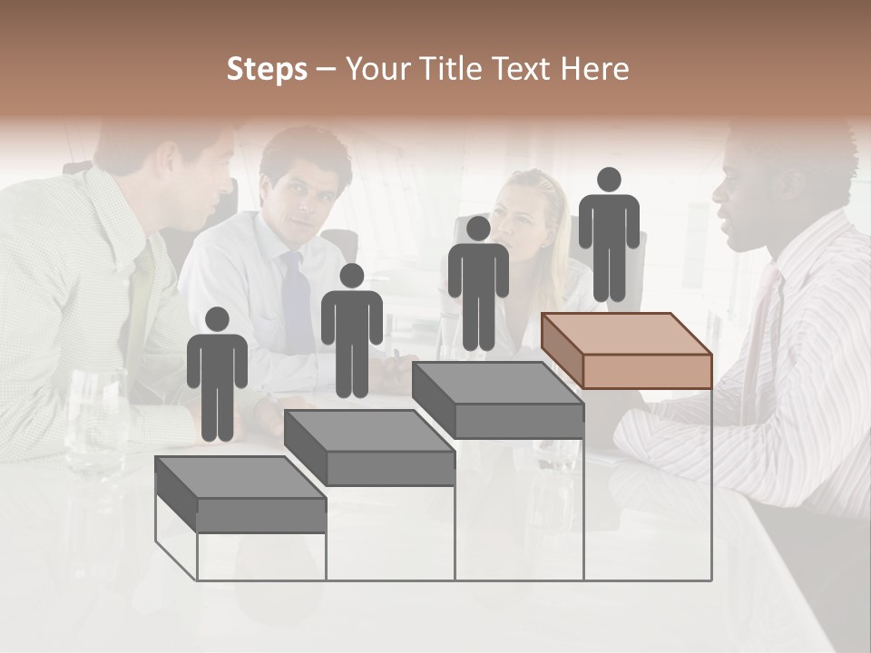 A Group Of People Sitting Around A Conference Table PowerPoint Template