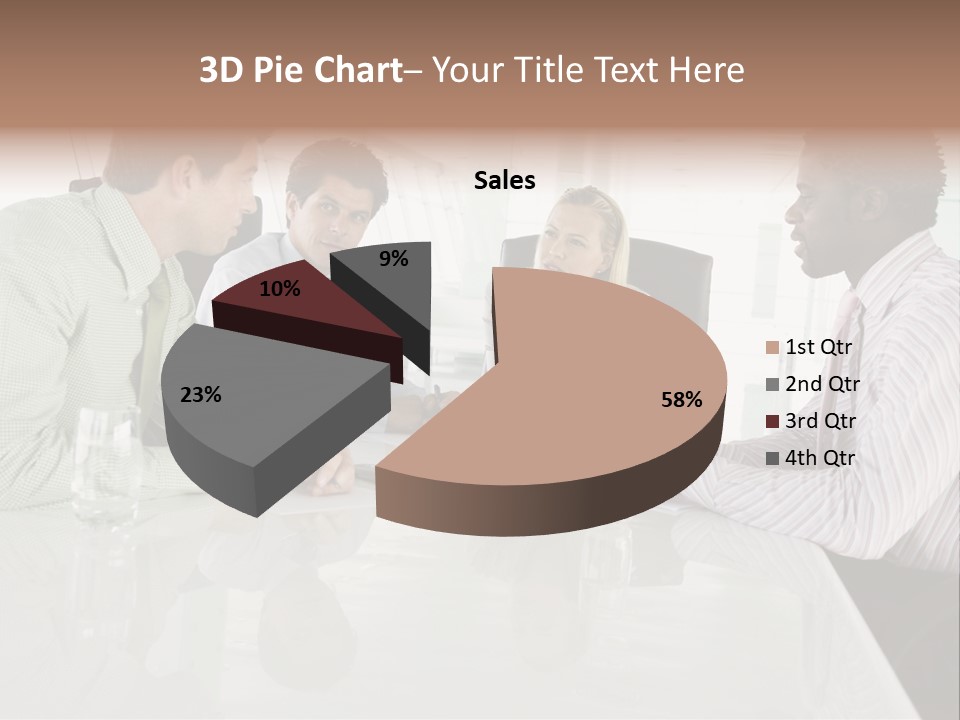 A Group Of People Sitting Around A Conference Table PowerPoint Template
