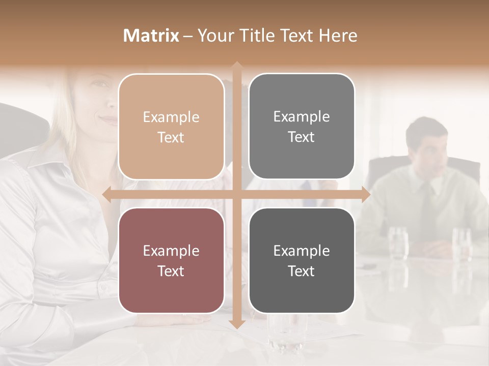 A Group Of People Sitting Around A Conference Table PowerPoint Template