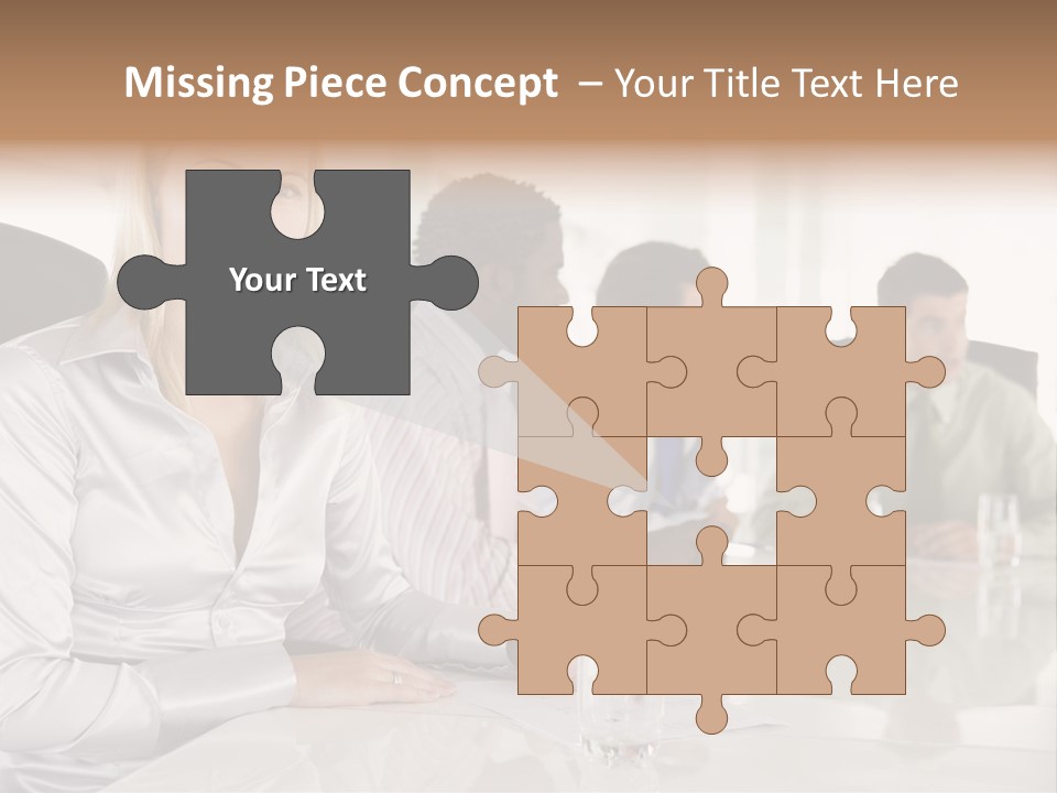 A Group Of People Sitting Around A Conference Table PowerPoint Template