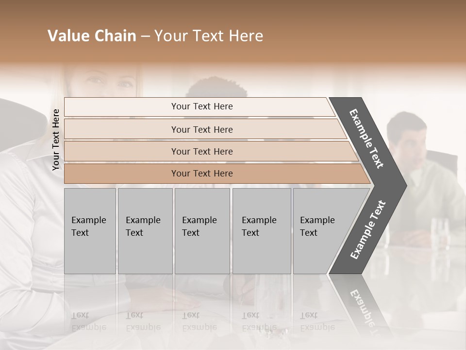 A Group Of People Sitting Around A Conference Table PowerPoint Template