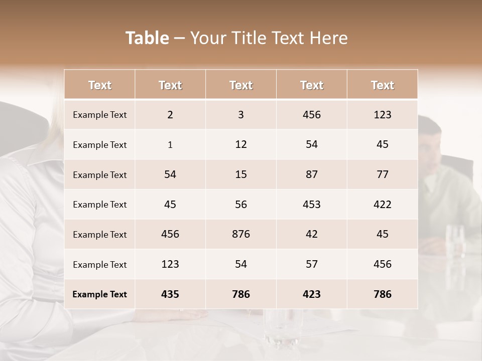 A Group Of People Sitting Around A Conference Table PowerPoint Template