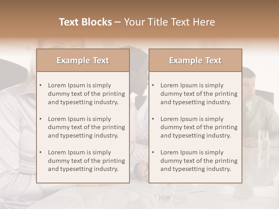 A Group Of People Sitting Around A Conference Table PowerPoint Template
