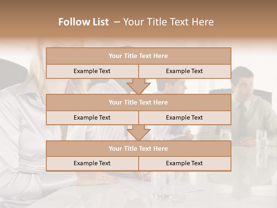 A Group Of People Sitting Around A Conference Table PowerPoint Template