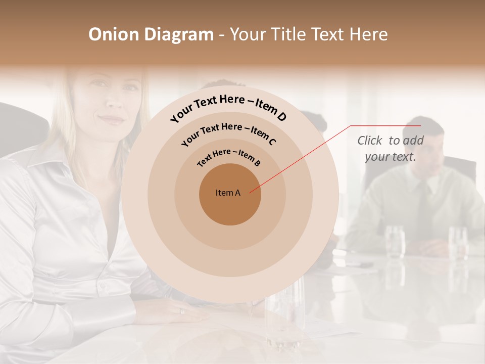 A Group Of People Sitting Around A Conference Table PowerPoint Template