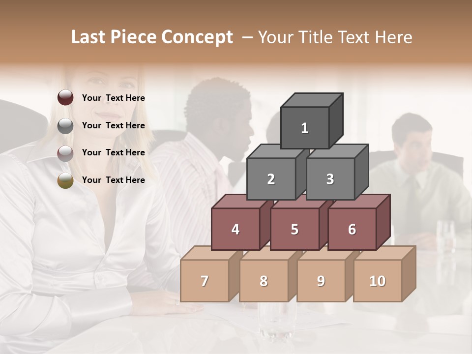 A Group Of People Sitting Around A Conference Table PowerPoint Template