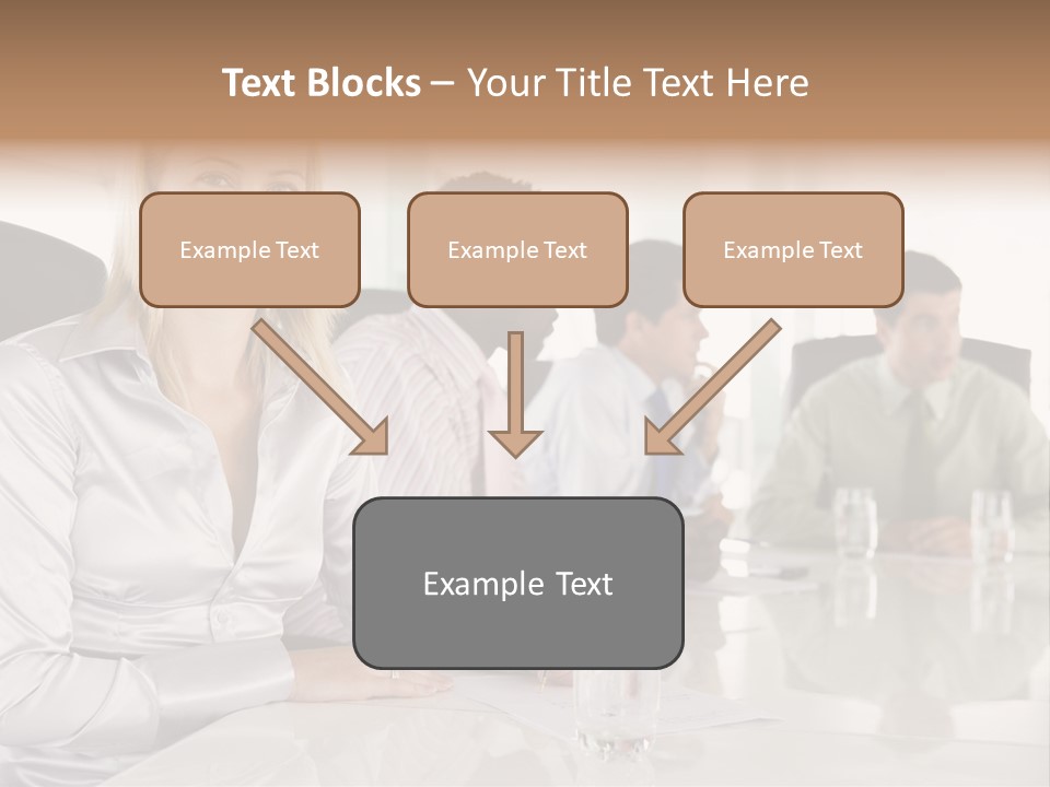 A Group Of People Sitting Around A Conference Table PowerPoint Template