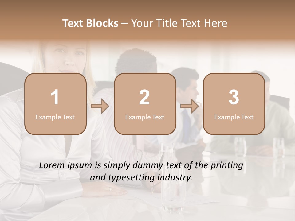 A Group Of People Sitting Around A Conference Table PowerPoint Template