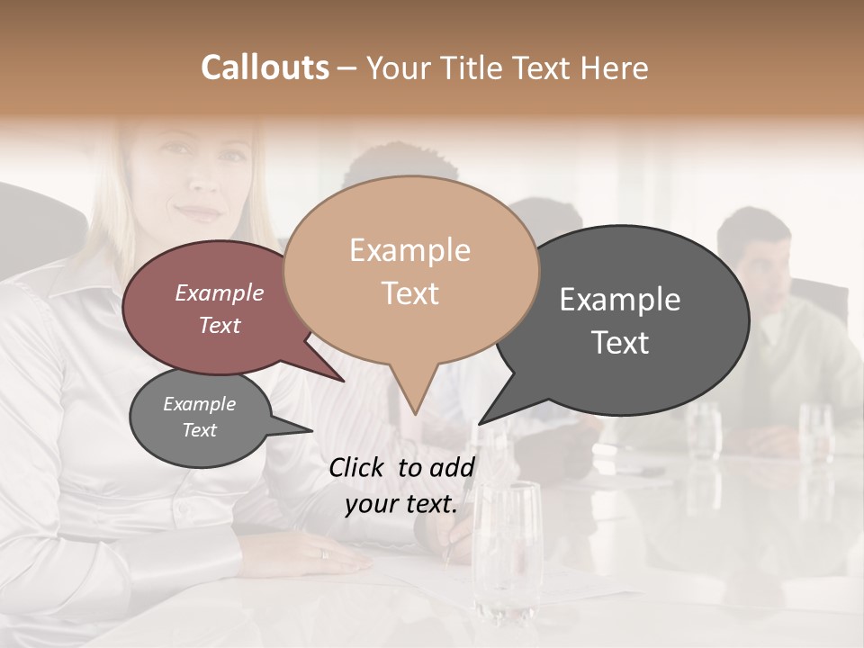 A Group Of People Sitting Around A Conference Table PowerPoint Template