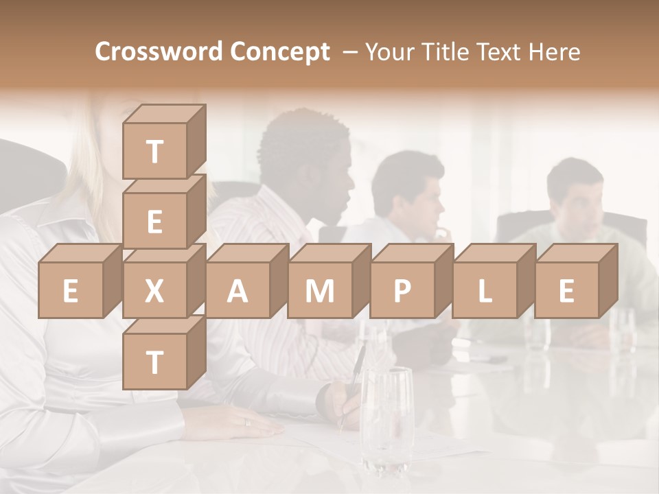 A Group Of People Sitting Around A Conference Table PowerPoint Template