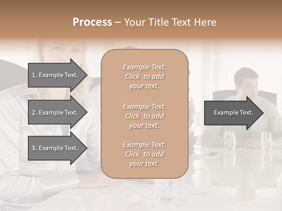 A Group Of People Sitting Around A Conference Table PowerPoint Template