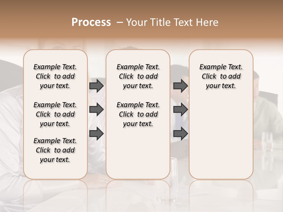 A Group Of People Sitting Around A Conference Table PowerPoint Template
