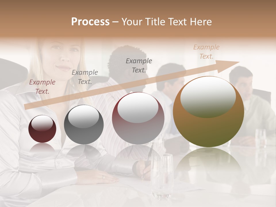 A Group Of People Sitting Around A Conference Table PowerPoint Template