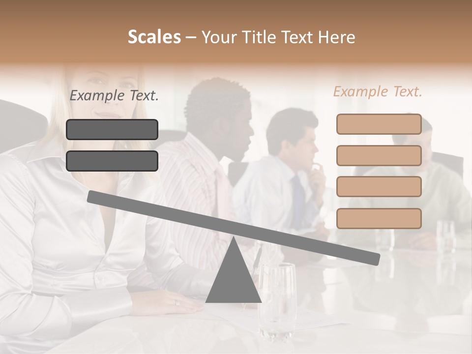 A Group Of People Sitting Around A Conference Table PowerPoint Template