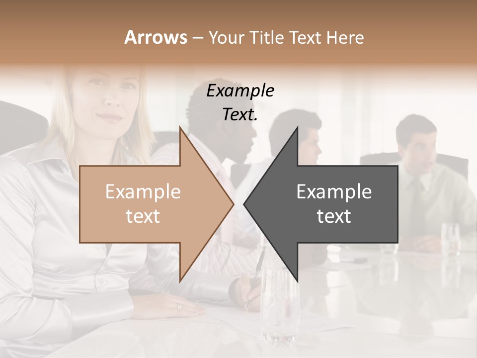 A Group Of People Sitting Around A Conference Table PowerPoint Template