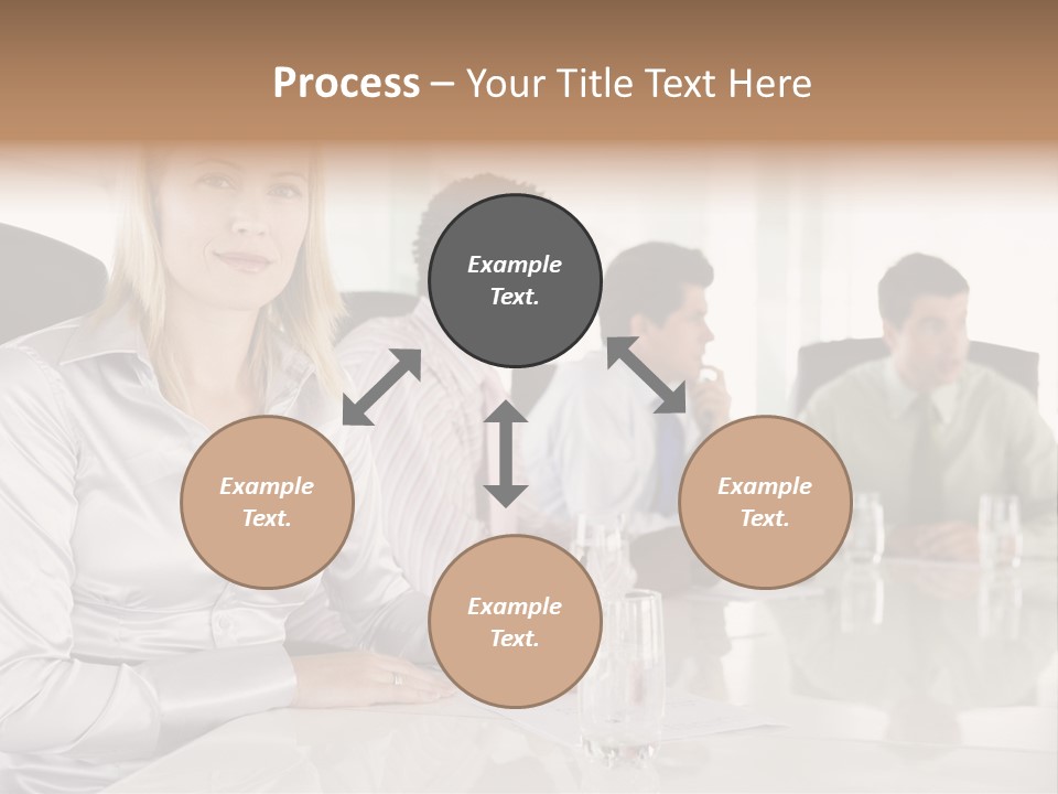 A Group Of People Sitting Around A Conference Table PowerPoint Template