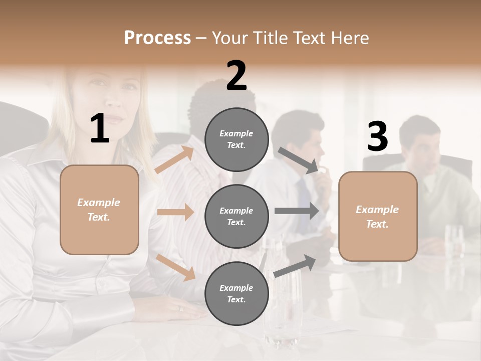 A Group Of People Sitting Around A Conference Table PowerPoint Template