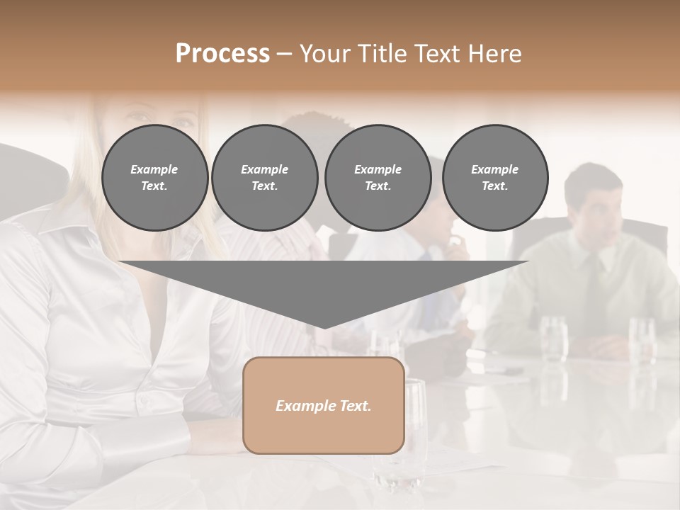 A Group Of People Sitting Around A Conference Table PowerPoint Template