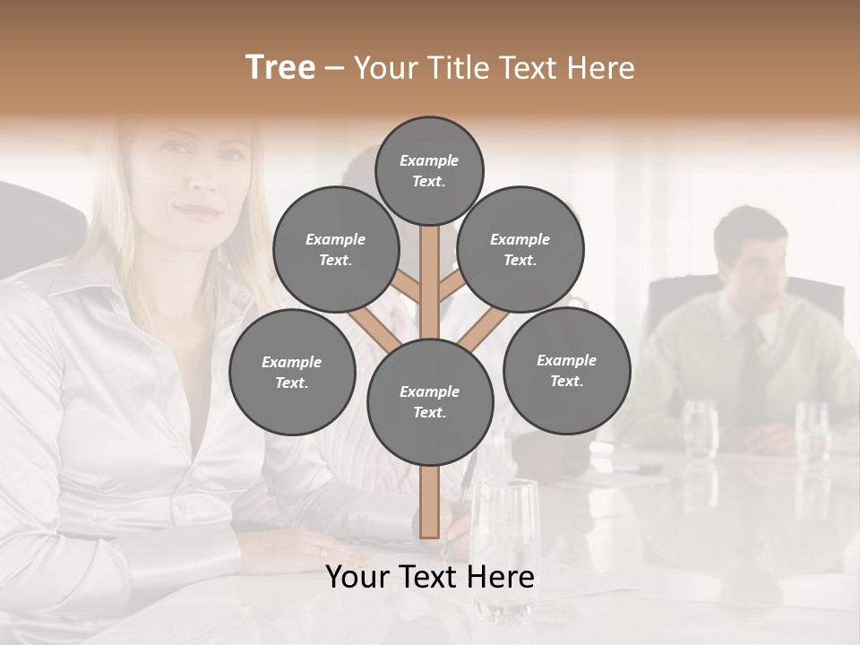 A Group Of People Sitting Around A Conference Table PowerPoint Template