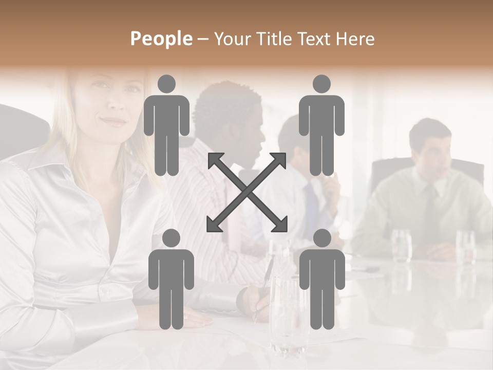 A Group Of People Sitting Around A Conference Table PowerPoint Template