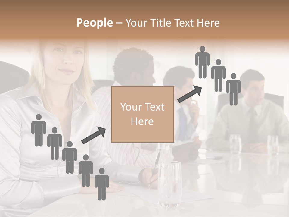 A Group Of People Sitting Around A Conference Table PowerPoint Template