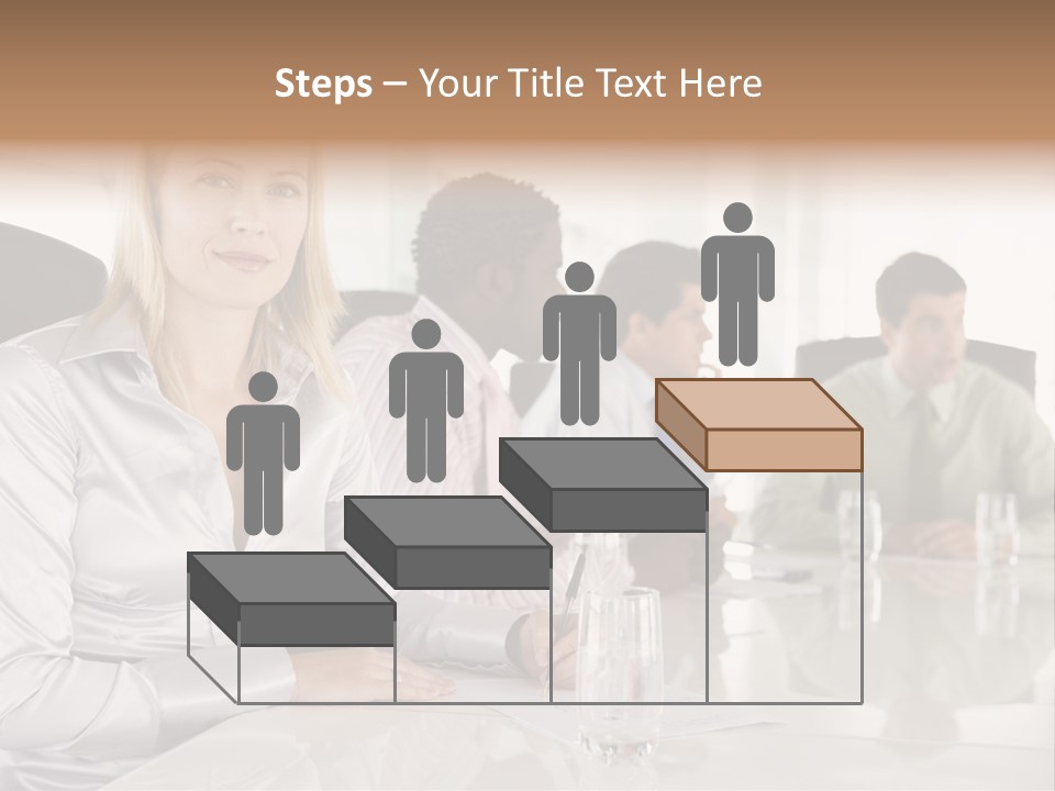 A Group Of People Sitting Around A Conference Table PowerPoint Template