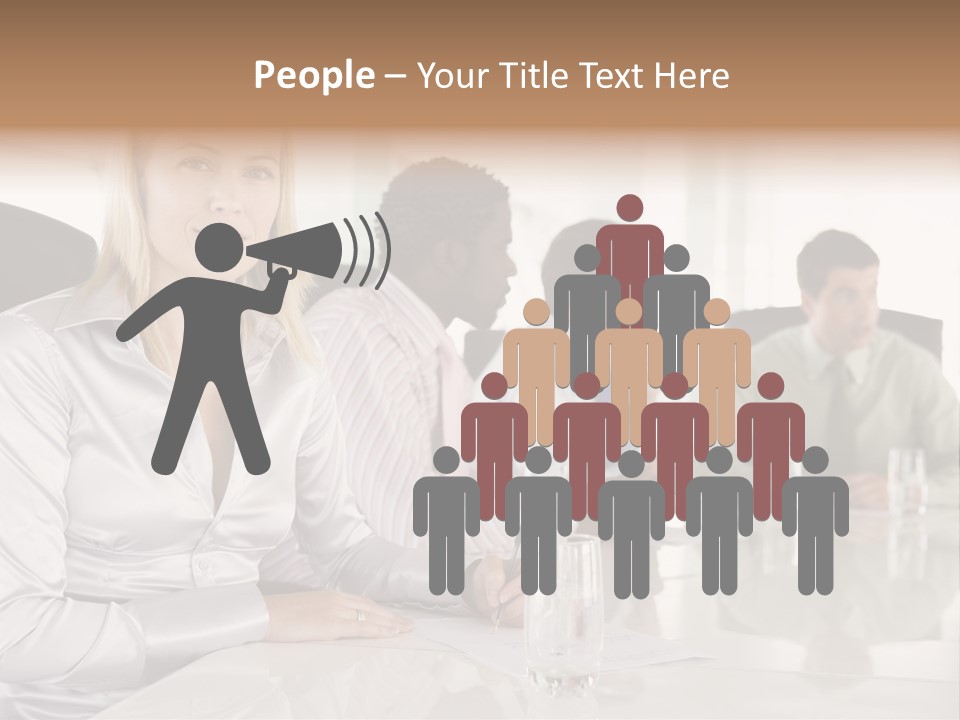A Group Of People Sitting Around A Conference Table PowerPoint Template