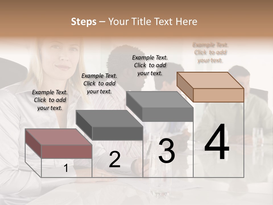 A Group Of People Sitting Around A Conference Table PowerPoint Template