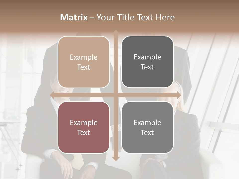A Group Of Business People Standing Around A Table PowerPoint Template