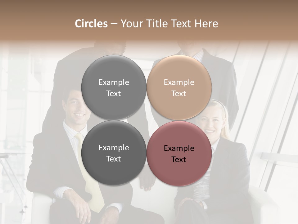 A Group Of Business People Standing Around A Table PowerPoint Template