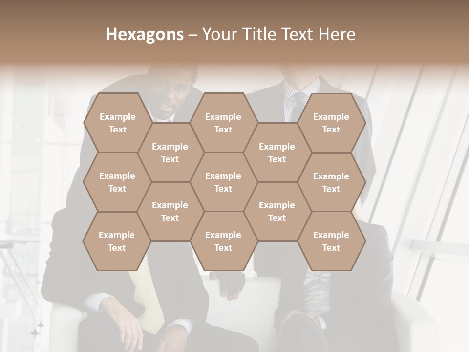 A Group Of Business People Standing Around A Table PowerPoint Template