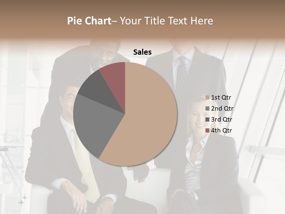 A Group Of Business People Standing Around A Table PowerPoint Template