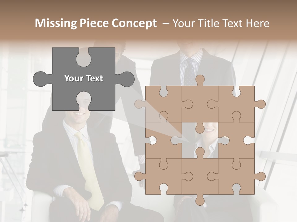 A Group Of Business People Standing Around A Table PowerPoint Template