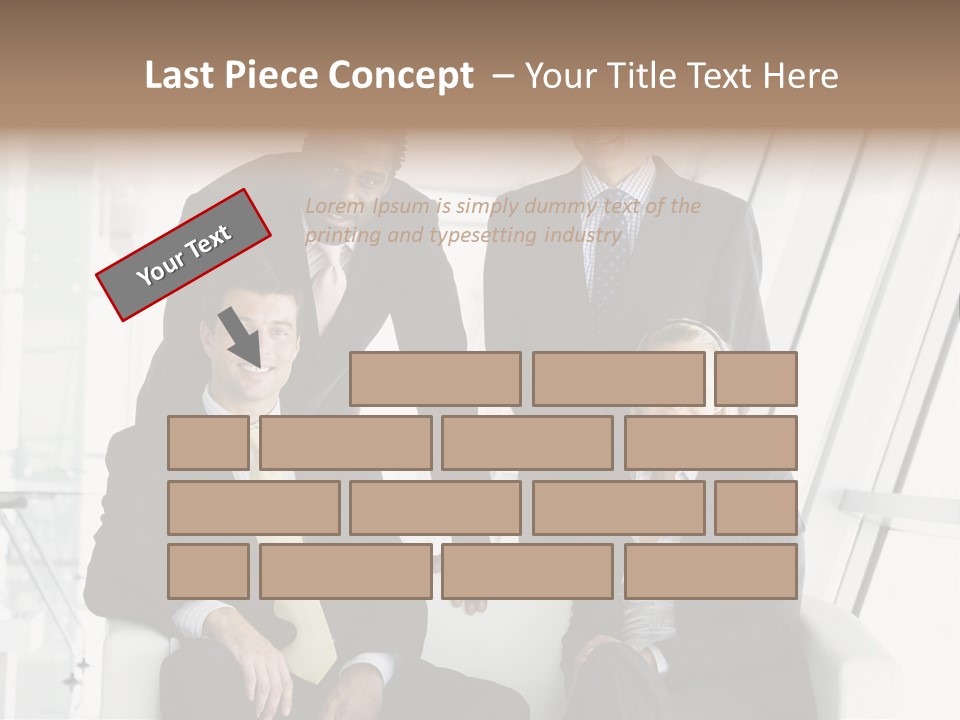 A Group Of Business People Standing Around A Table PowerPoint Template